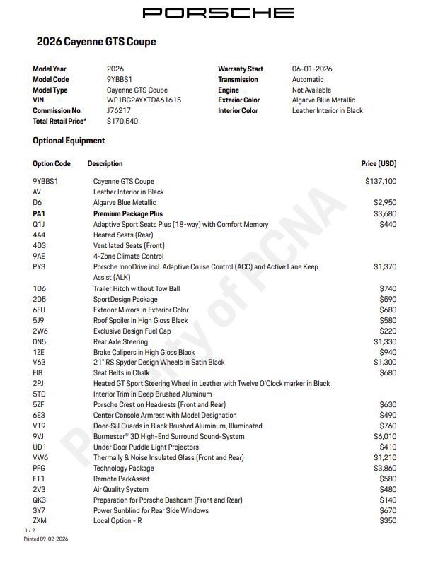 Certified 2026 Porsche Cayenne GTS w/ Technology Package AWD/4WD image 6