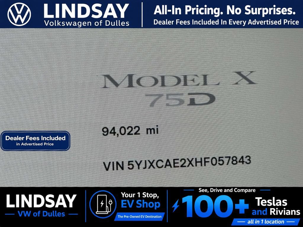 Used 2017 Tesla Model X 75D AWD/4WD image 31