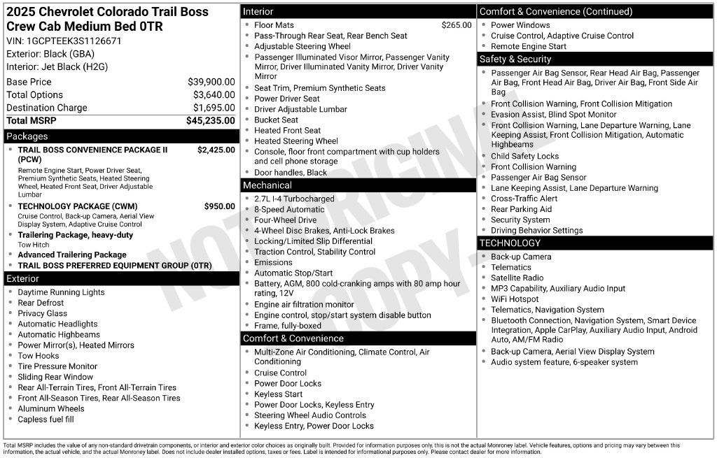 Used 2025 Chevrolet Colorado Trail Boss AWD/4WD image 38