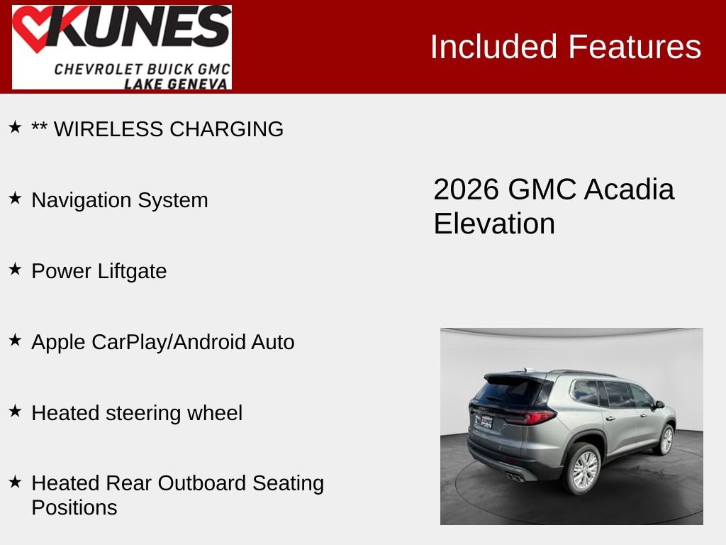 New 2026 GMC Acadia Elevation w/ Elevation Premium Package AWD/4WD image 3