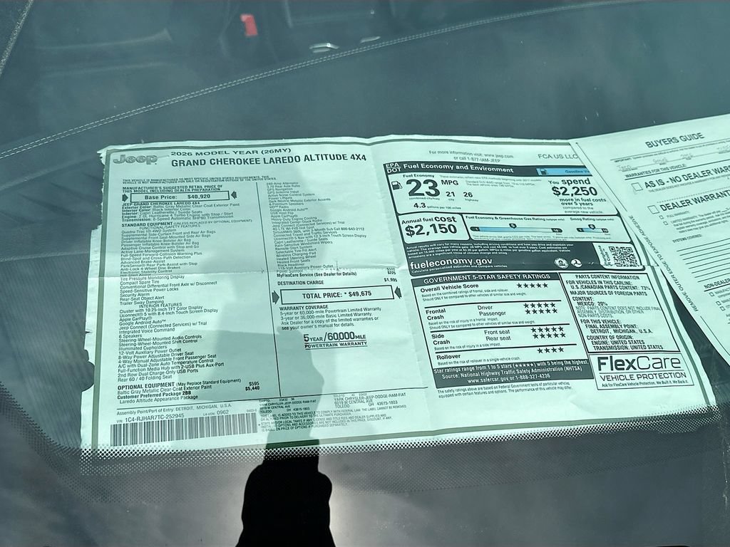 New 2026 Jeep Grand Cherokee Altitude AWD/4WD image 13