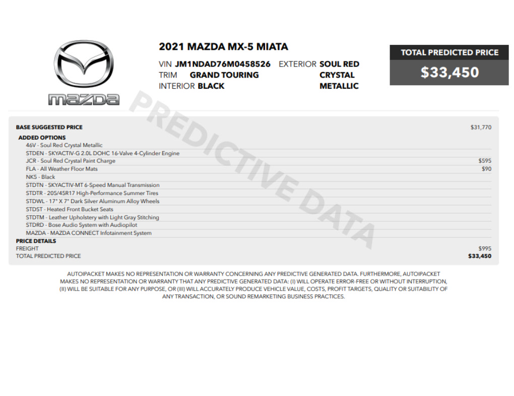 Used 2021 MAZDA MX-5 Miata Grand Touring RWD image 2
