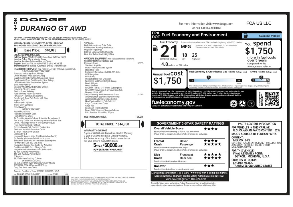 Used 2017 Dodge Durango GT w/ Premium Group image 9