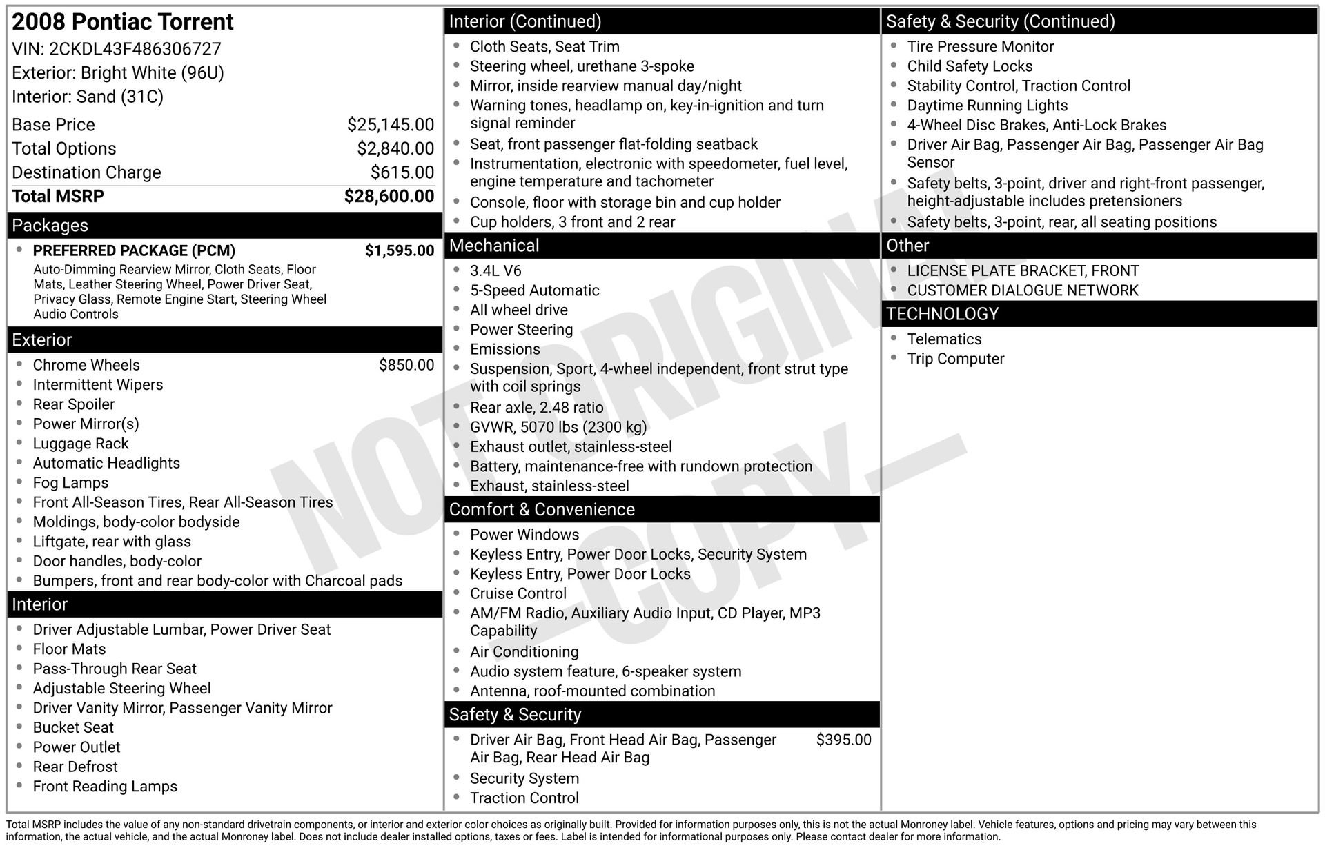 Used 2008 Pontiac Torrent AWD w/ Preferred Package image 4