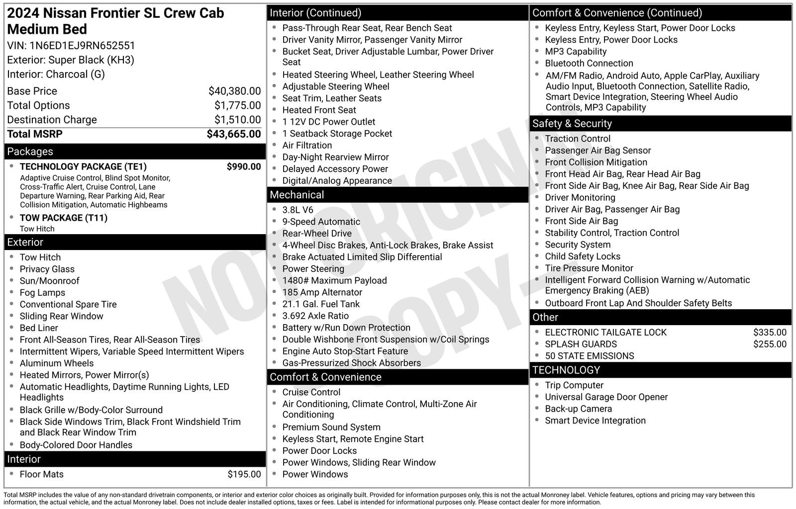 Certified 2024 Nissan Frontier SL w/ Technology Package image 2