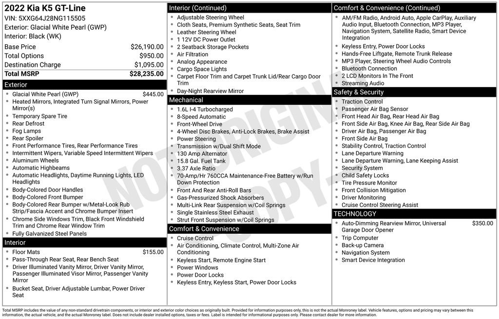 Used 2022 Kia K5 GT-Line FWD image 7