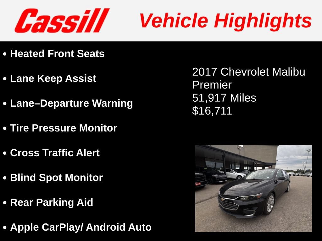 Used 2017 Chevrolet Malibu Premier w/ Driver Confidence Package FWD image 3