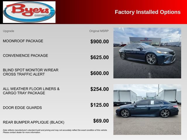 Used 2018 Toyota Camry SE w/ Moonroof Package FWD image 10