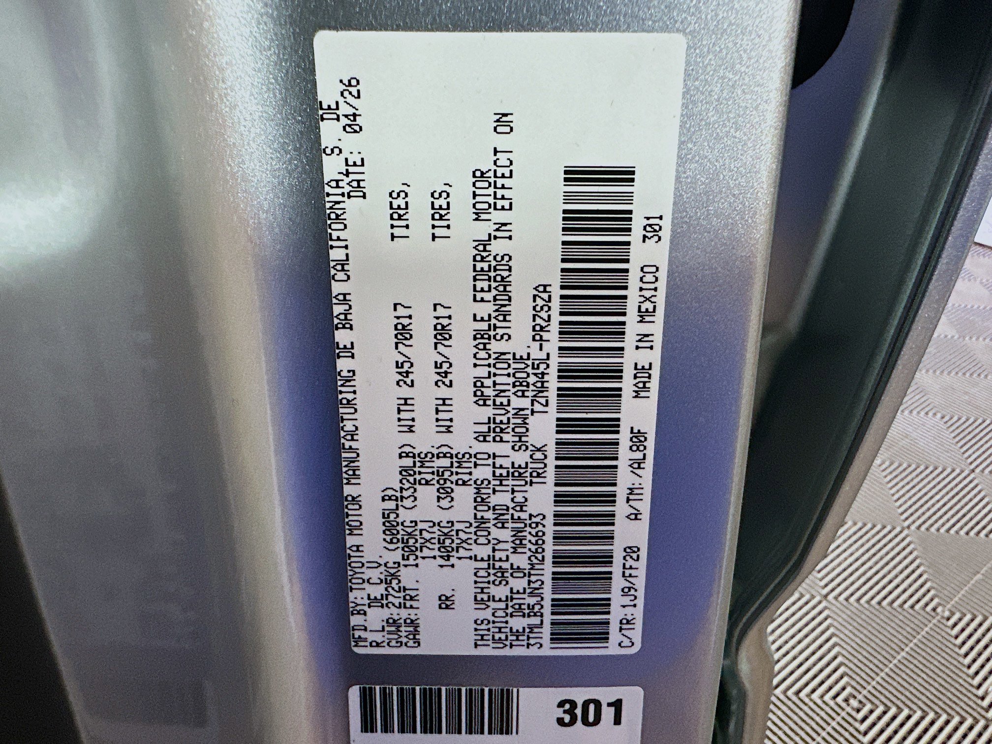 New 2026 Toyota Tacoma SR5 AWD/4WD image 12