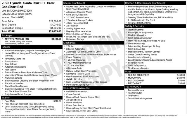 Used 2023 Hyundai Santa Cruz SEL w/ Activity Package image 35