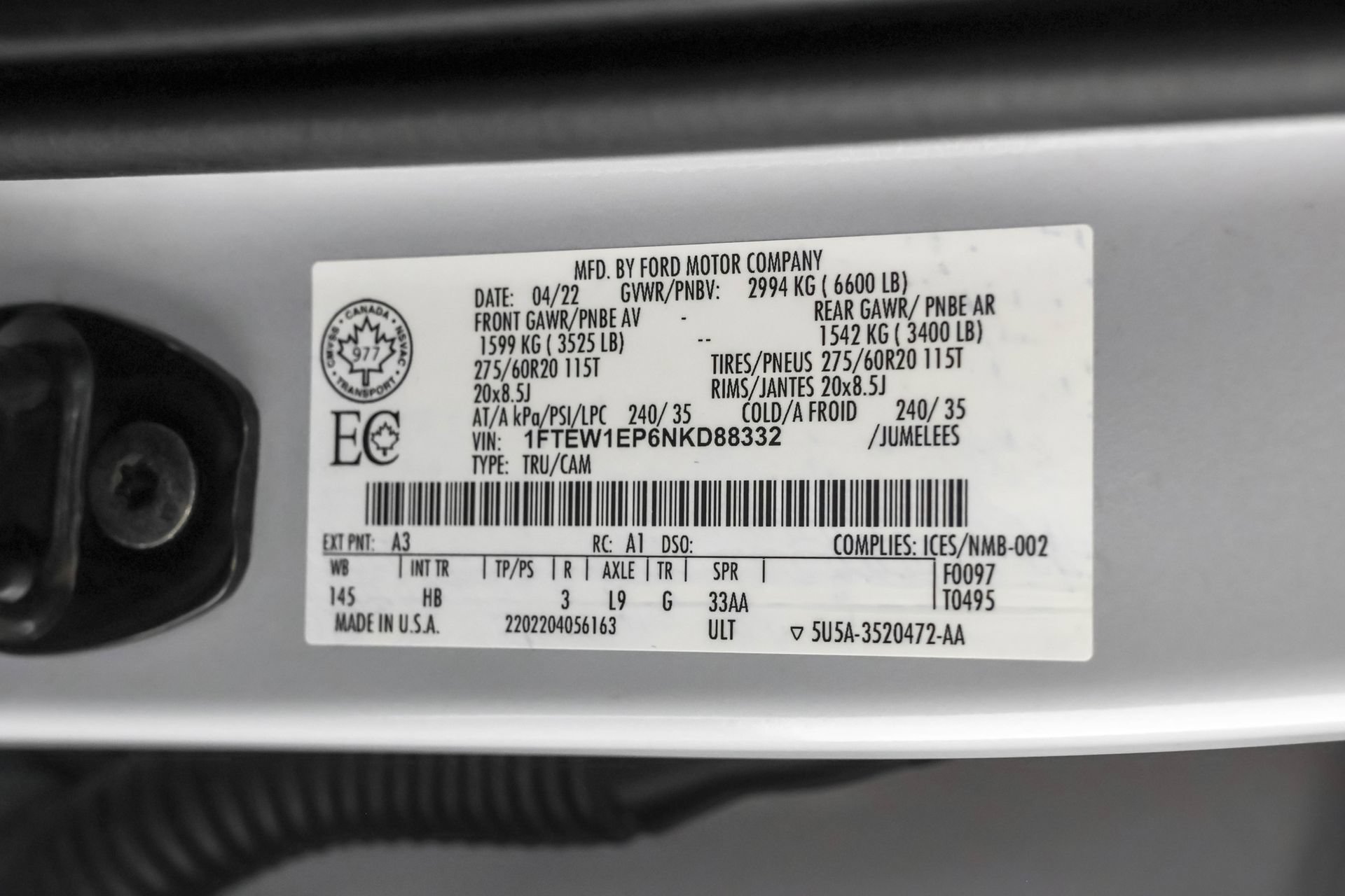 Used 2022 Ford F150 Lariat w/ Equipment Group 502A High AWD/4WD image 53
