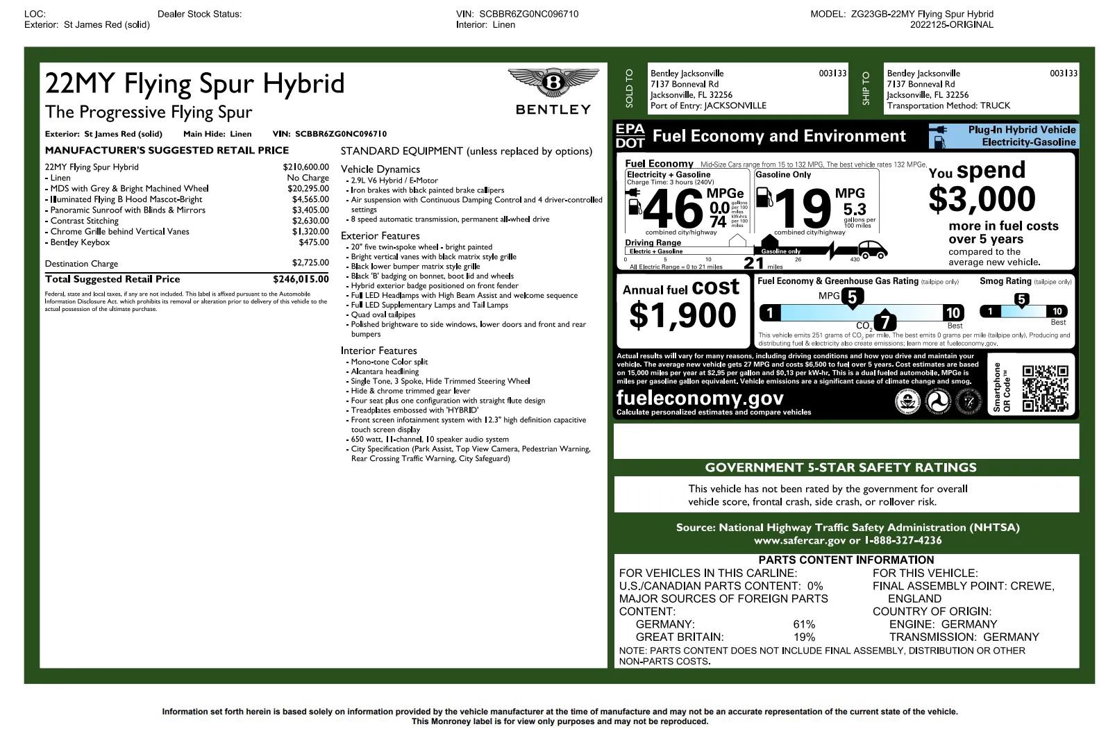 Used 2022 Bentley Flying Spur Plug-In Hybrid AWD/4WD image 14