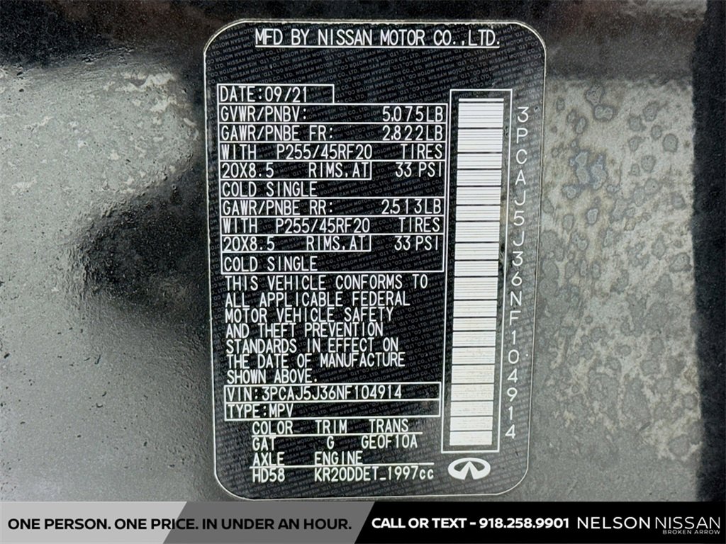 Used 2022 INFINITI QX55 Luxe w/ Cargo Package image 32