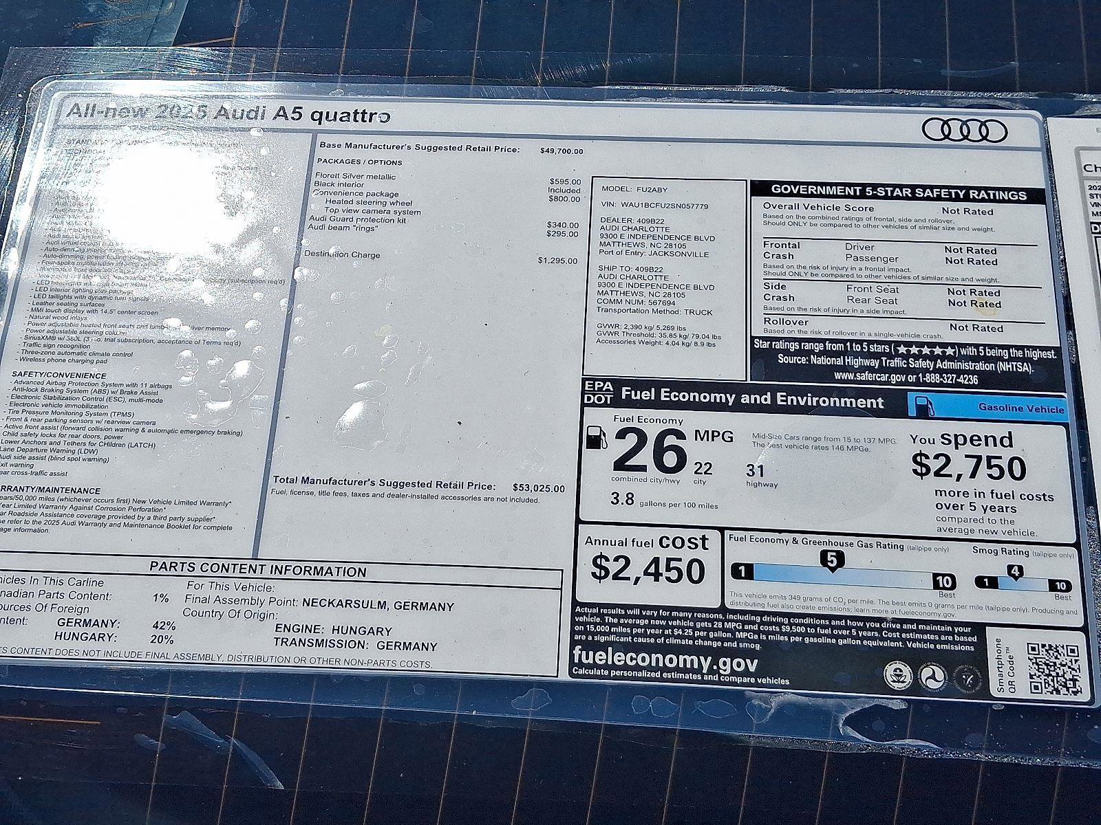 New 2025 Audi A5 2.0T Premium image 22