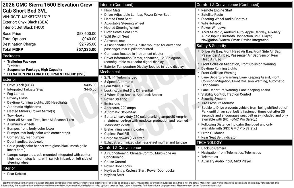 New 2026 GMC Sierra 1500 Elevation image 2