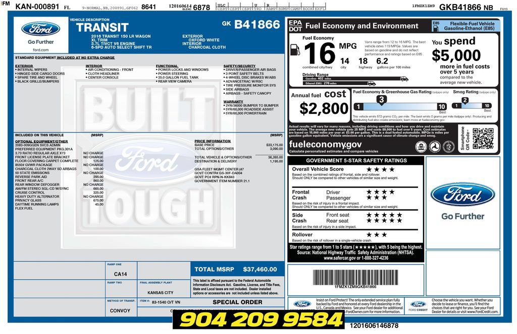 Used 2016 Ford Transit 150 XL RWD image 36