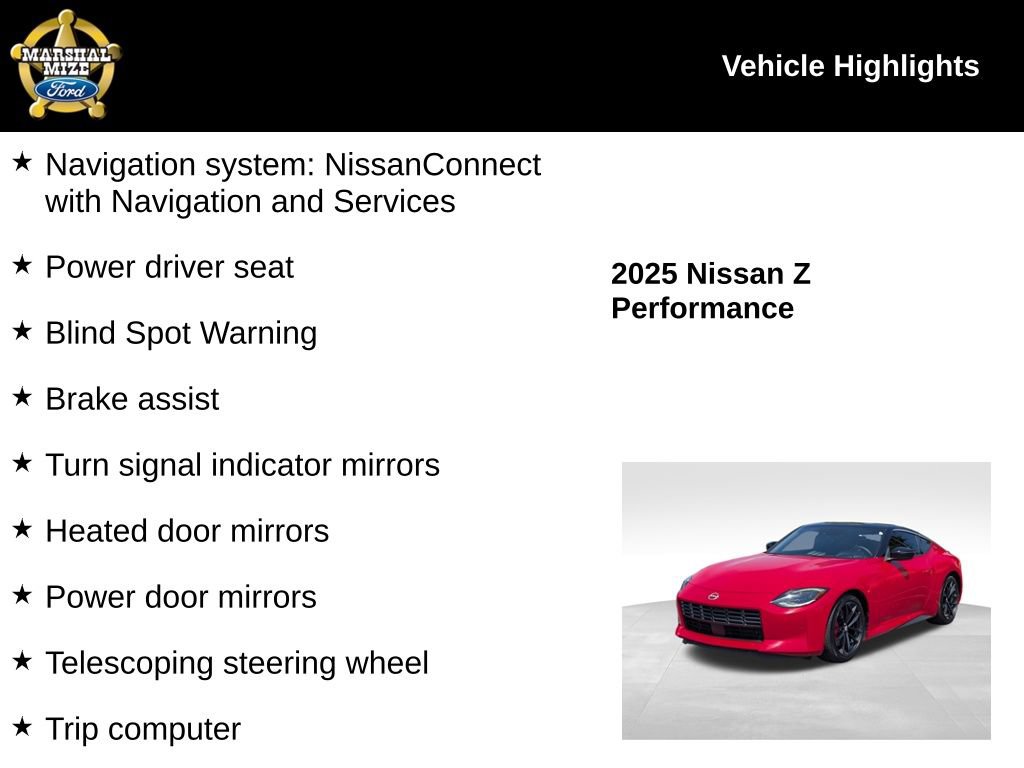 Used 2025 Nissan Z Performance w/ Floor Mat Package RWD image 2