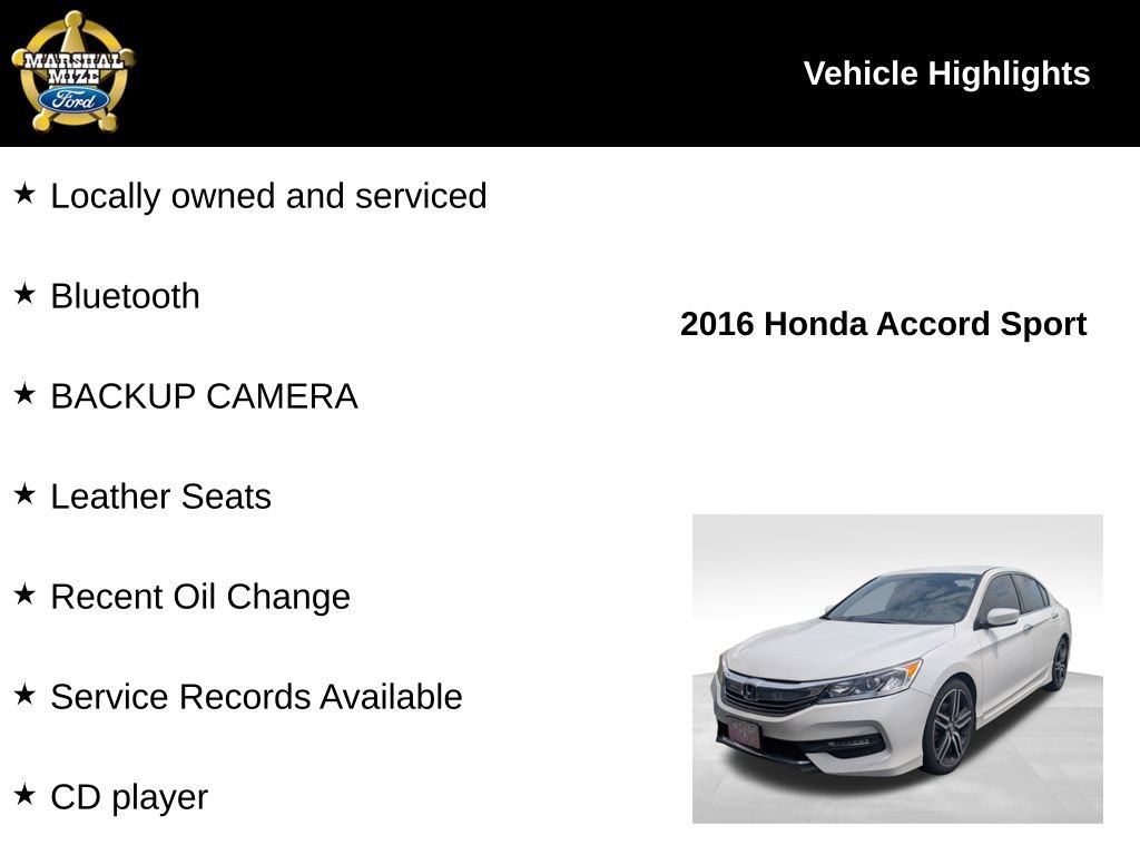 Used 2016 Honda Accord Sport image 2