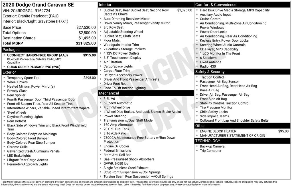Certified 2020 Dodge Grand Caravan SE w/ UConnect Hands-Free Group image 39