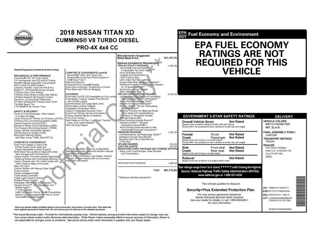 Used 2018 Nissan Titan PRO-4X w/ Pro-4x Convenience Package AWD/4WD image 13