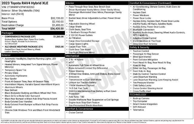 Used 2023 Toyota RAV4 XLE w/ Convenience Package AWD/4WD image 5