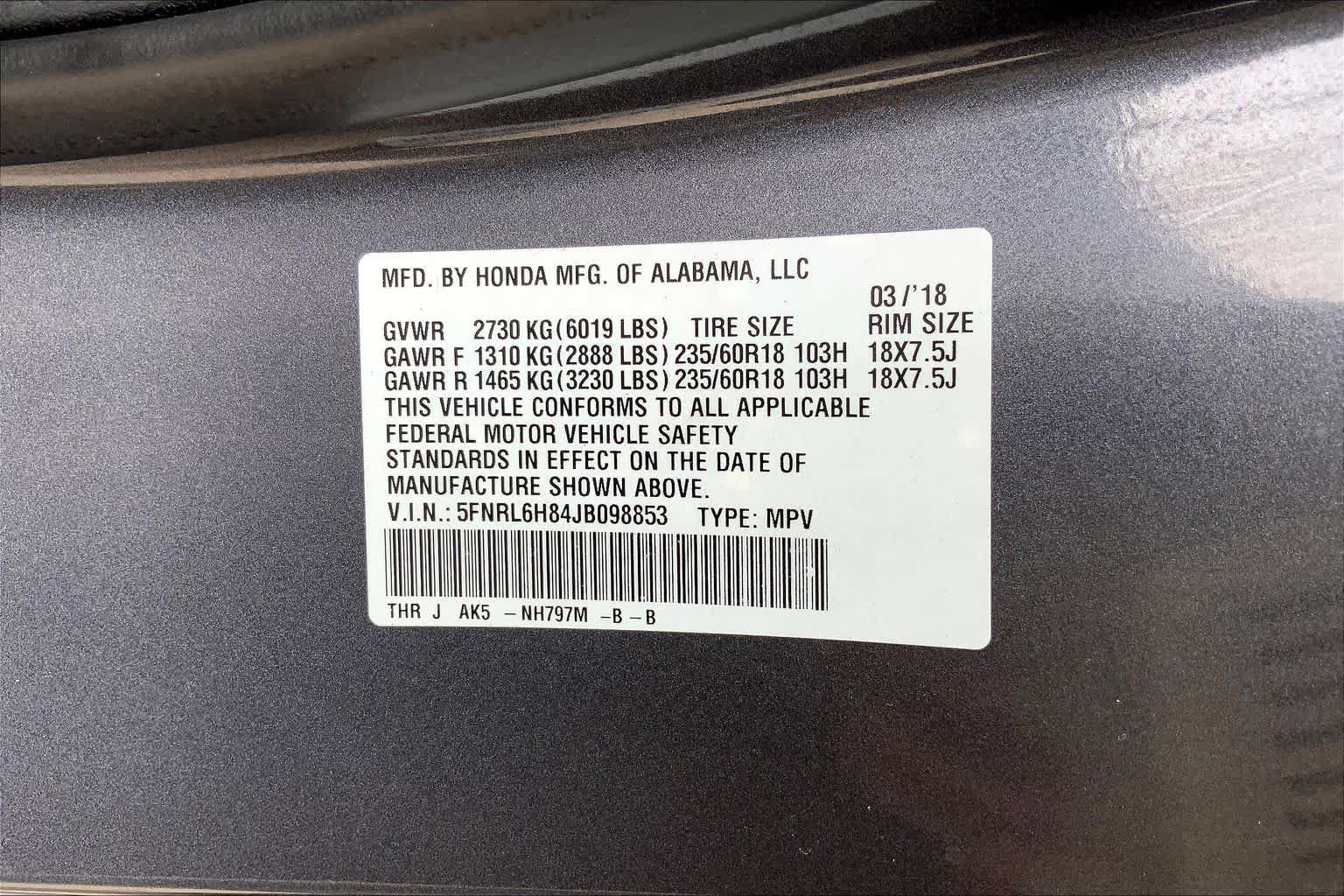 Used 2018 Honda Odyssey Touring image 34