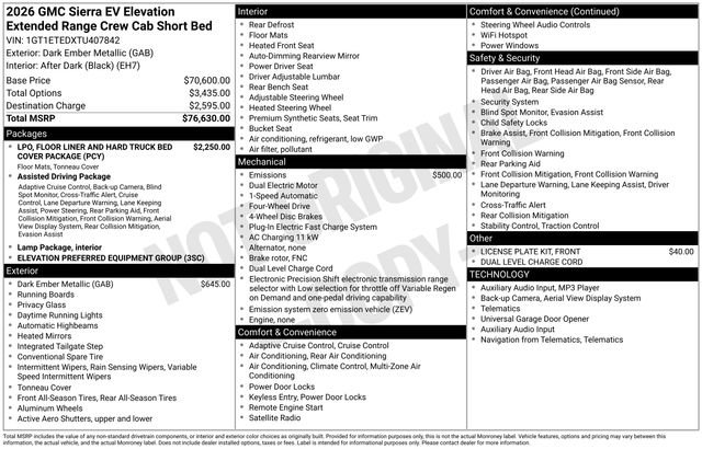 New 2026 GMC Sierra EV Elevation image 28