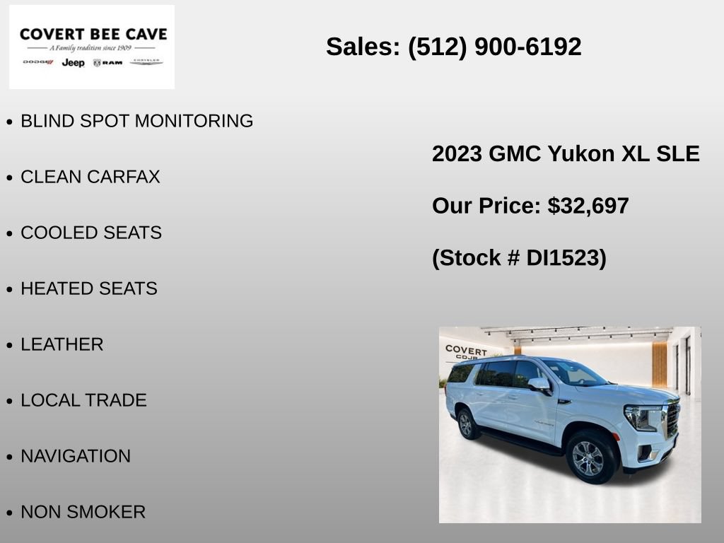 Used 2023 GMC Yukon XL SLE w/ Gmc Pro Safety Plus Package RWD image 7