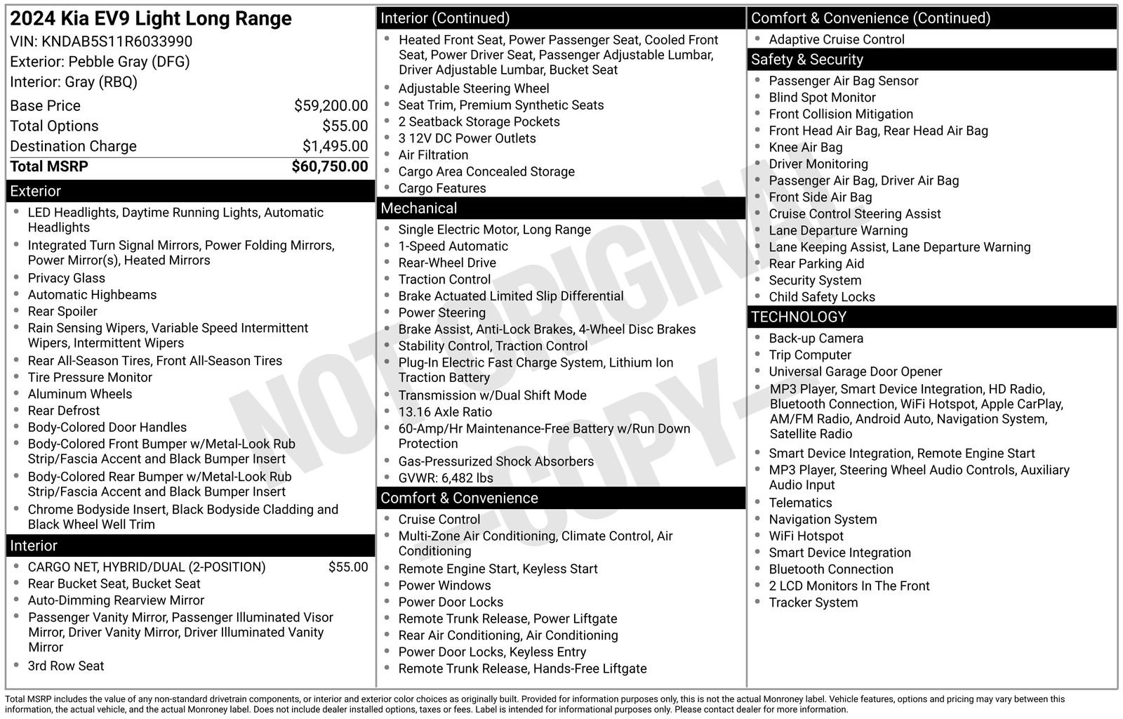 Certified 2024 Kia EV9 Light Long Range RWD image 5