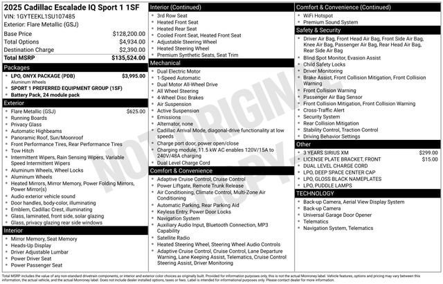 Certified 2025 Cadillac Escalade IQ Sport 1 w/ LPO, ONYX Package AWD/4WD image 34