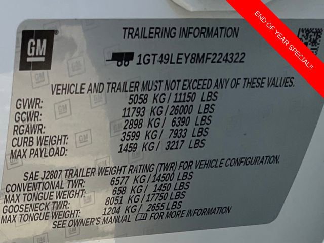 Used 2021 GMC Sierra 2500 4x4 Crew Cab w/ Gooseneck/5TH Wheel Package image 19