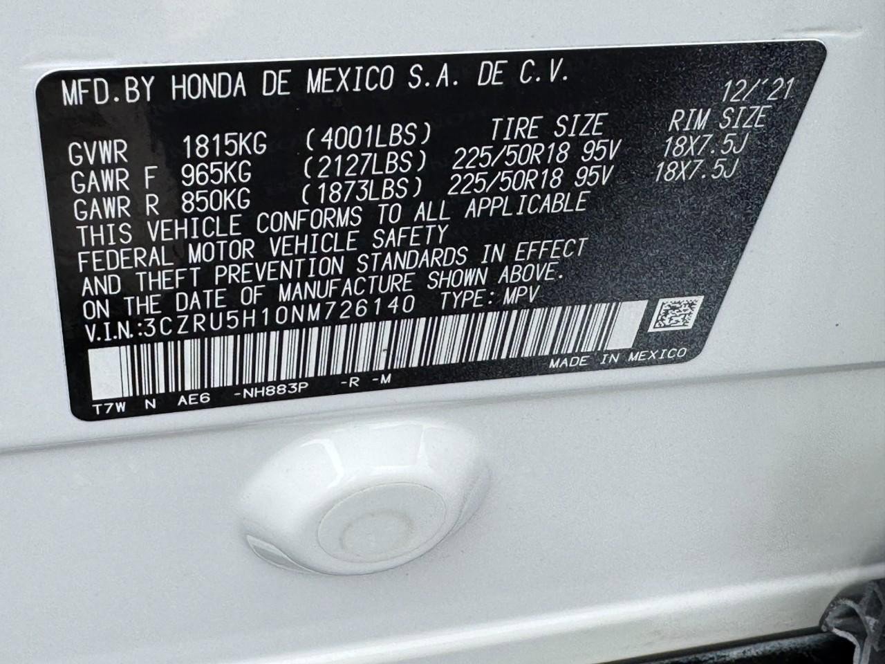 Certified 2022 Honda HR-V Sport image 23