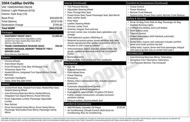 Used 2004 Cadillac De Ville w/ Equipment Group FWD image 17