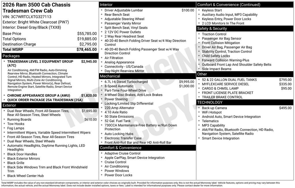 New 2026 RAM 3500 Tradesman AWD/4WD image 31