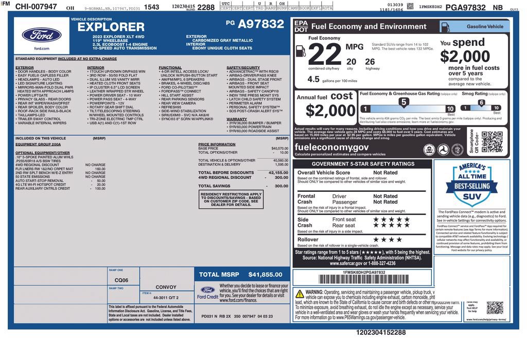Used 2023 Ford Explorer XLT AWD/4WD image 33