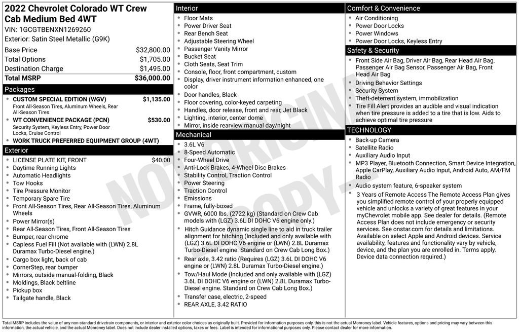 Used 2022 Chevrolet Colorado W/T w/ Custom Special Edition AWD/4WD image 30