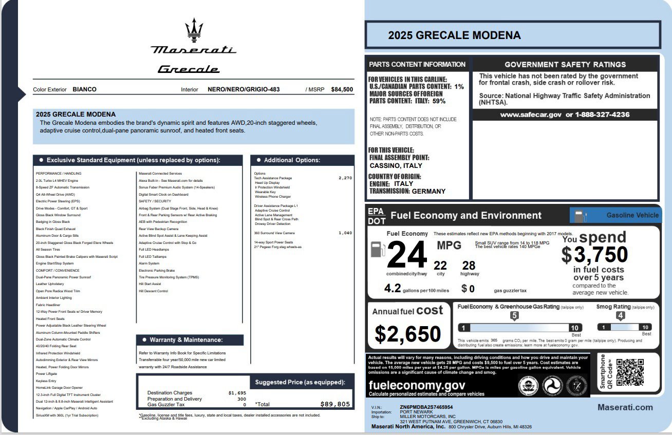 New 2025 Maserati Grecale Modena AWD/4WD image 27