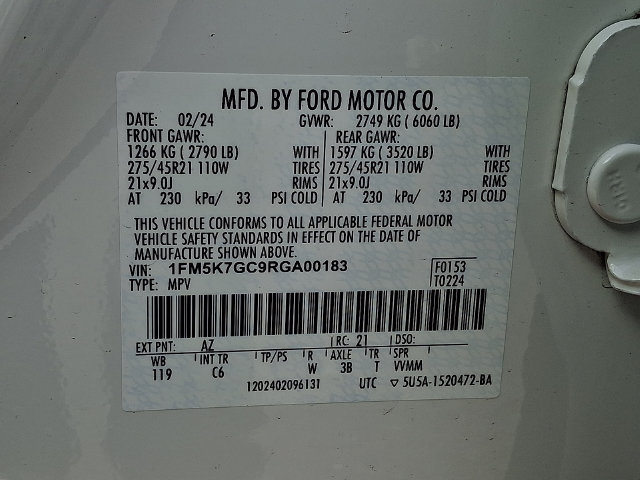 Used 2024 Ford Explorer ST w/ Equipment Group 401A RWD image 27
