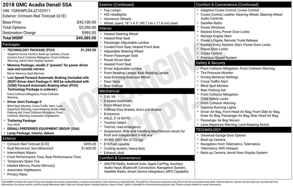 Used 2018 GMC Acadia Denali w/ Technology Package image 5