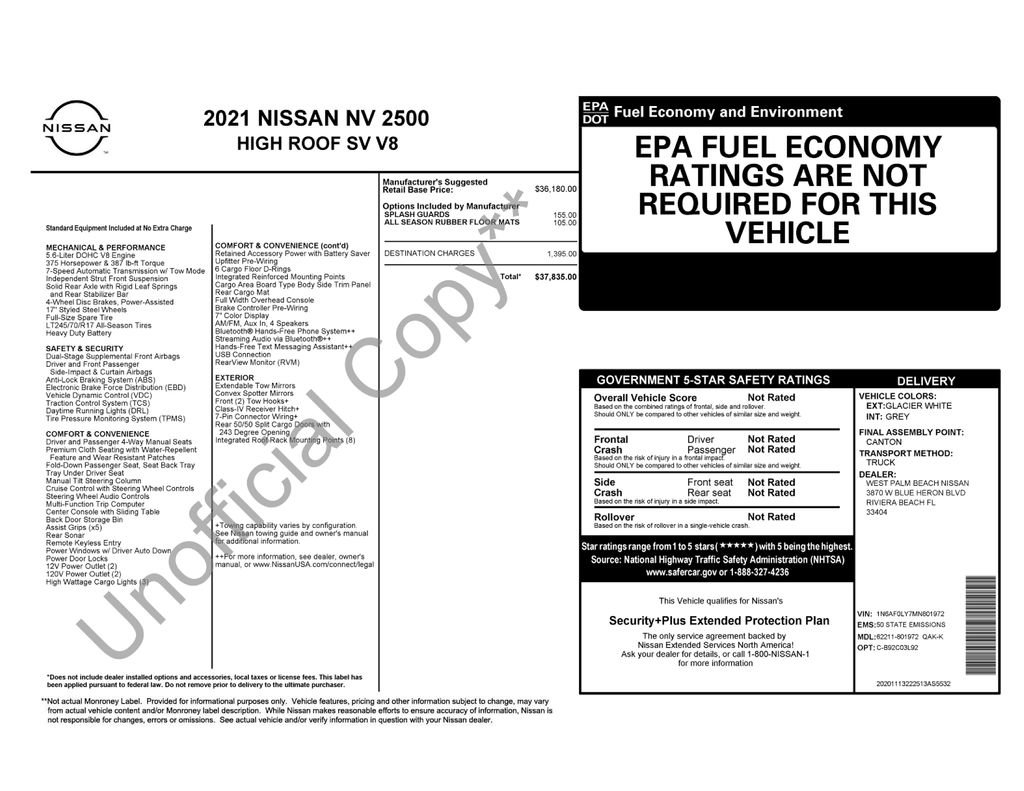 Used 2021 Nissan NV 2500 SV RWD image 7