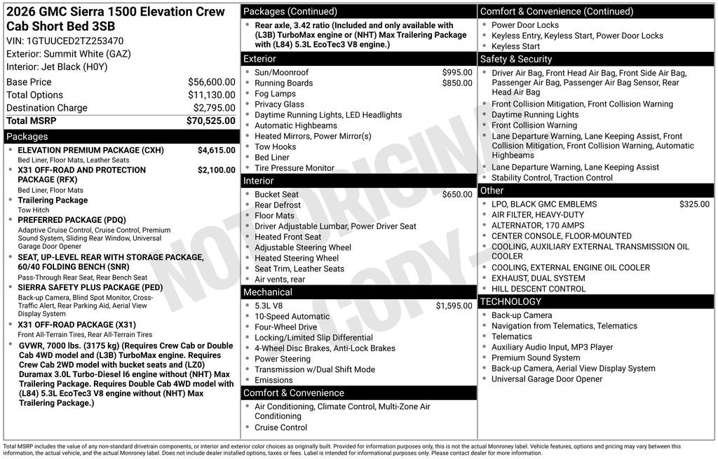 New 2026 GMC Sierra 1500 Elevation w/ Elevation Premium Package image 47