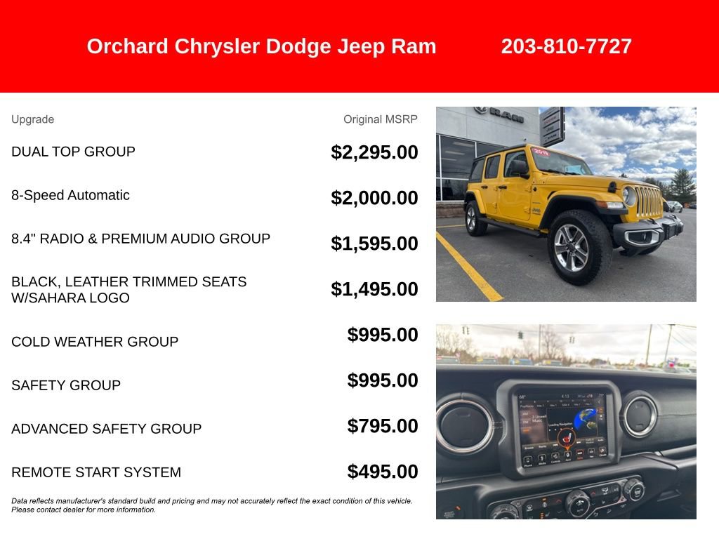 Used 2019 Jeep Wrangler Unlimited Sahara w/ Dual Top Group AWD/4WD image 5
