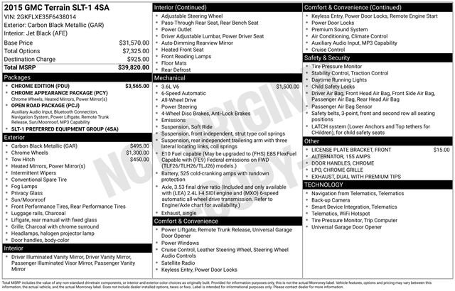 Used 2015 GMC Terrain SLT w/ Chrome Edition AWD/4WD image 20