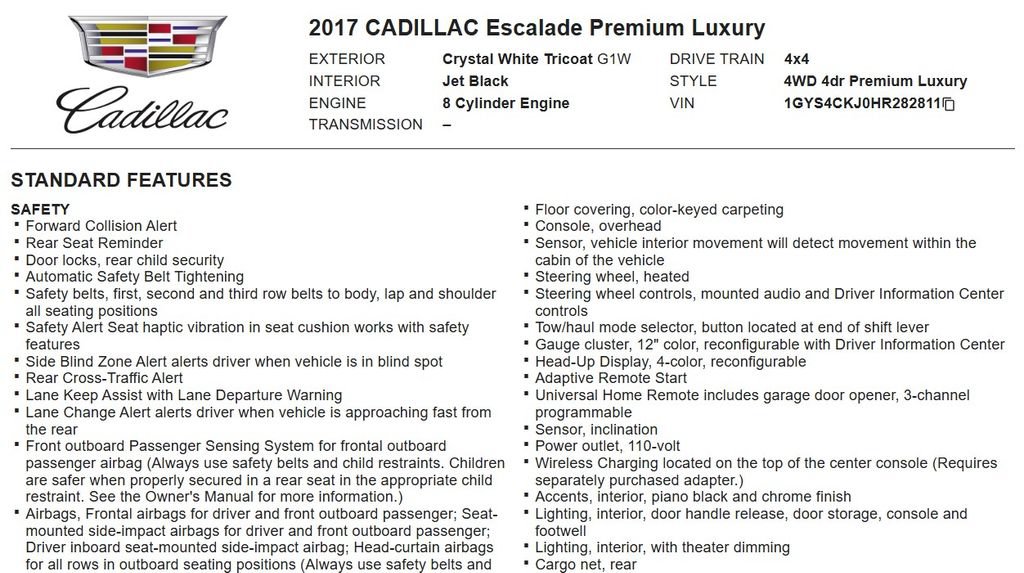 Used 2017 Cadillac Escalade Premium Luxury AWD/4WD image 17