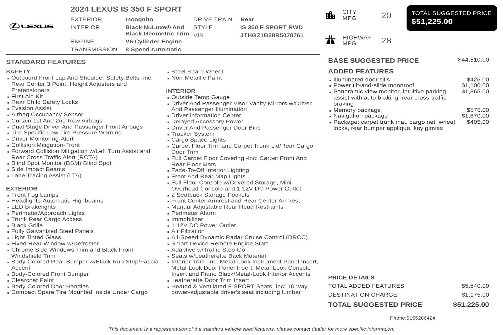 Used 2024 Lexus IS 350 F Sport w/ Navigation Package RWD image 3