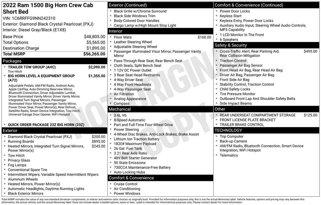 Used 2022 RAM 1500 Big Horn w/ Trailer Tow Group AWD/4WD image 11
