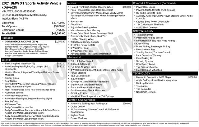 Used 2021 BMW X1 xDrive28i w/ Convenience Package image 6