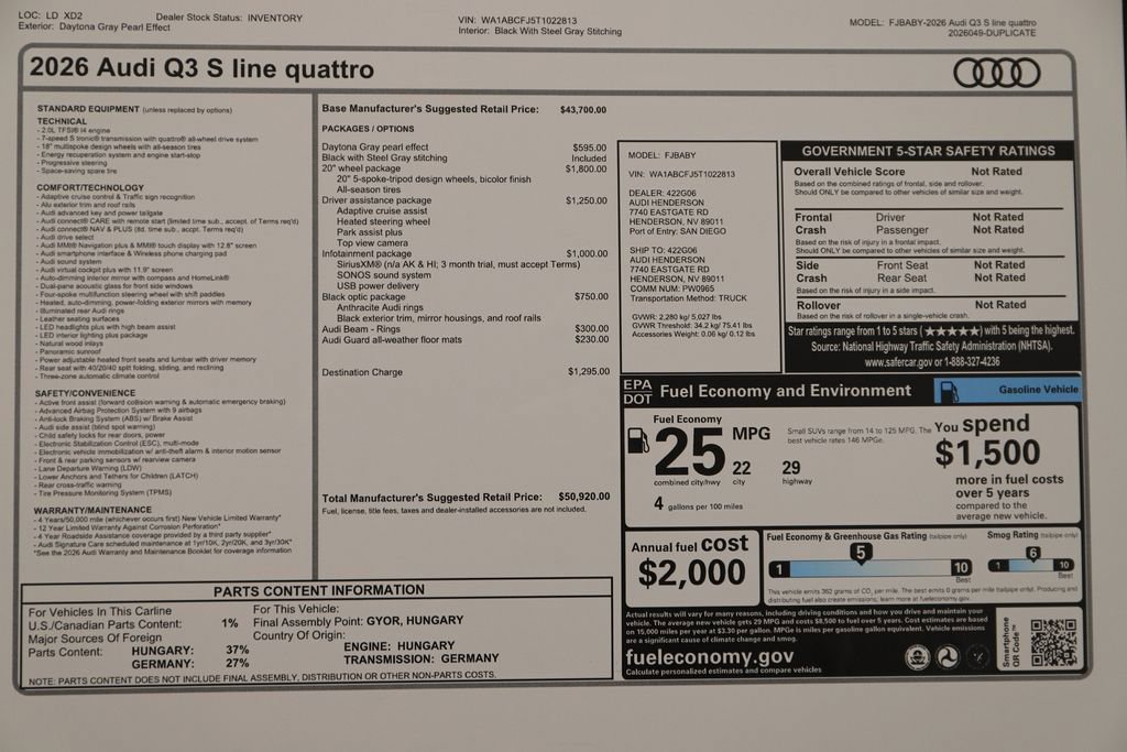 New 2026 Audi Q3 quattro 2.0T image 32