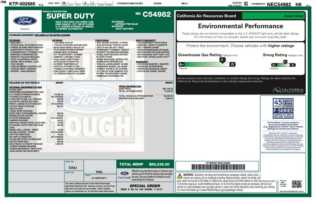 Used 2022 Ford F350 King Ranch w/ King Ranch Ultimate Package image 60