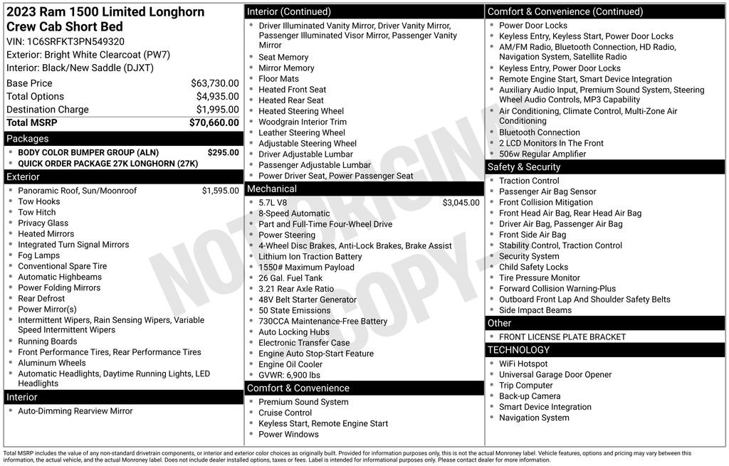 Used 2023 RAM 1500 Limited w/ Body Color Bumper Group image 37